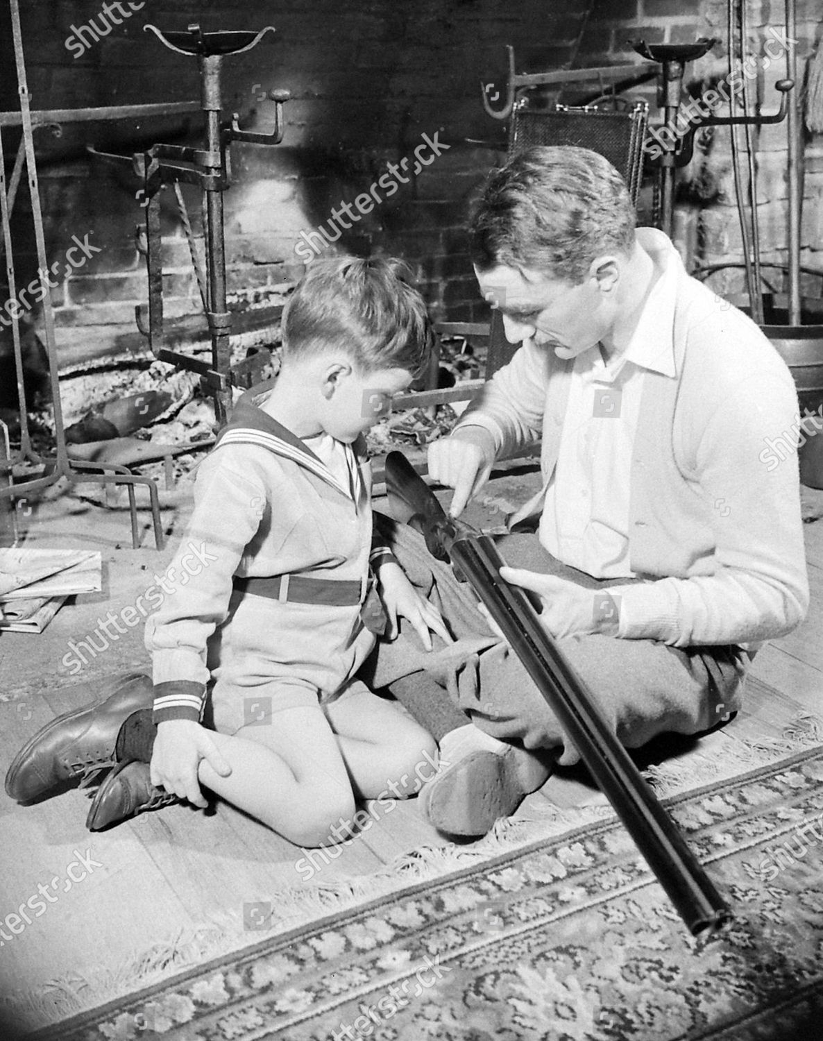Boake Carter Showing Shotgun Child While Editorial Stock Photo Stock