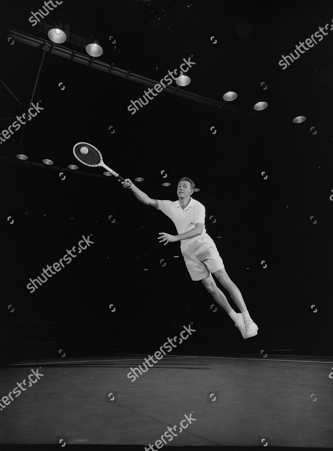 Jack Kramer Hitting Midair Ball Pro Editorial Stock Photo Stock Image
