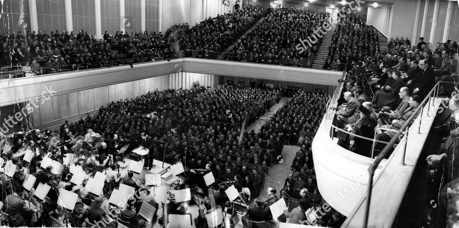 Sir John Barbirolli Conducts Halle Orchestra Editorial Stock Photo