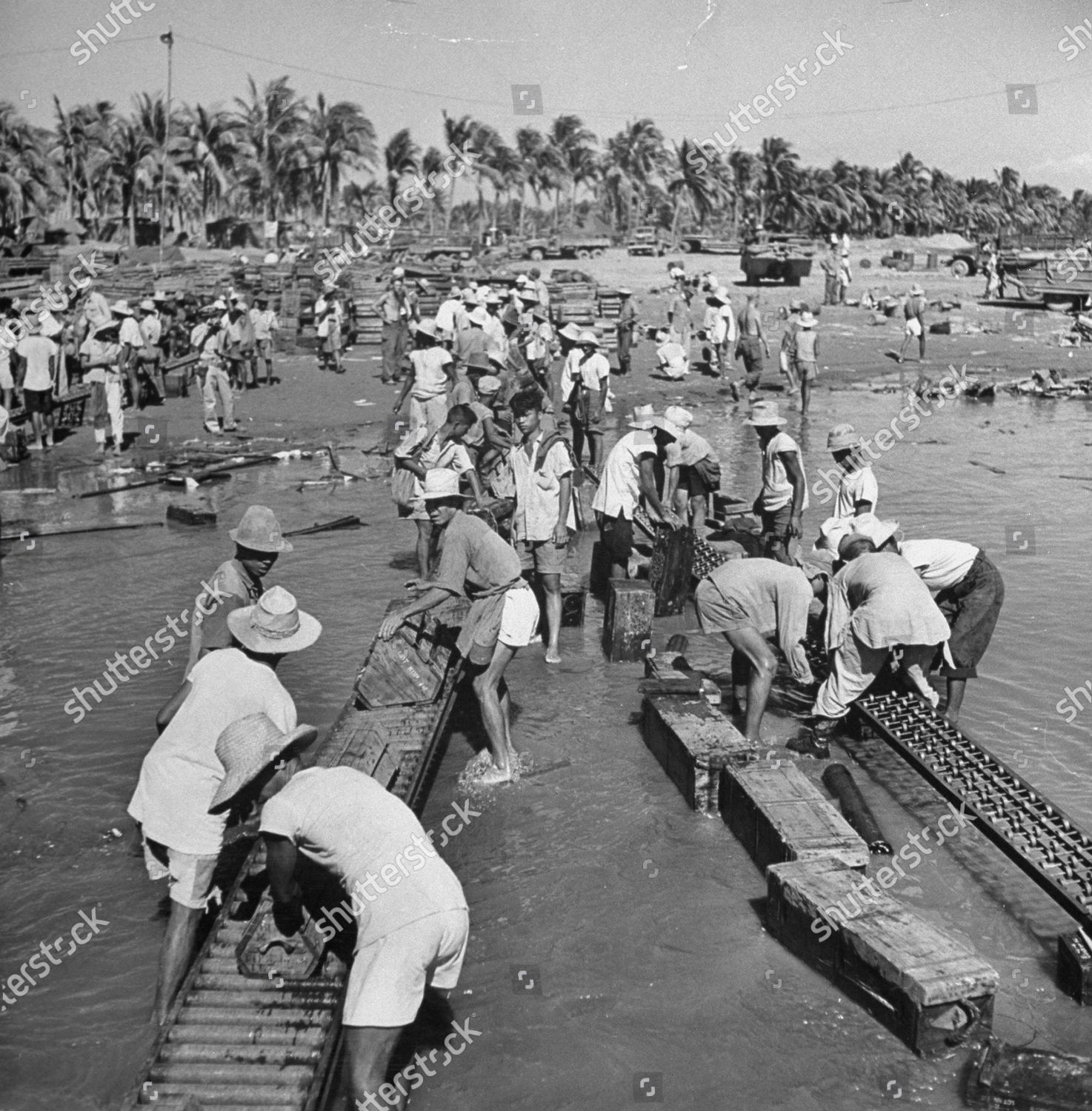 Philippines Circa 1945 Filipinos Moving American Editorial Stock Photo ...