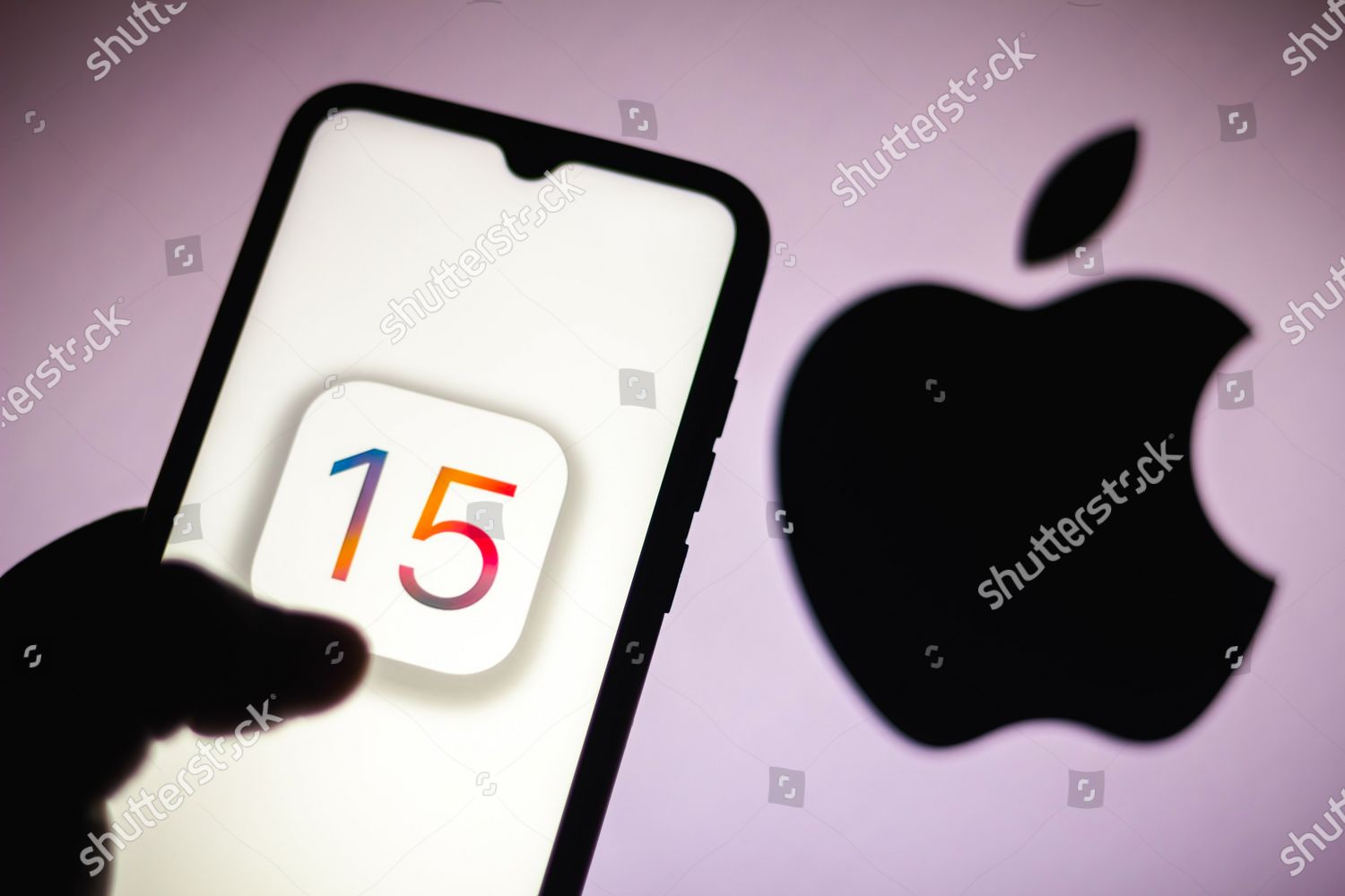 This Photo Illustration Ios 15 Logo Editorial Stock Photo - Stock Image
