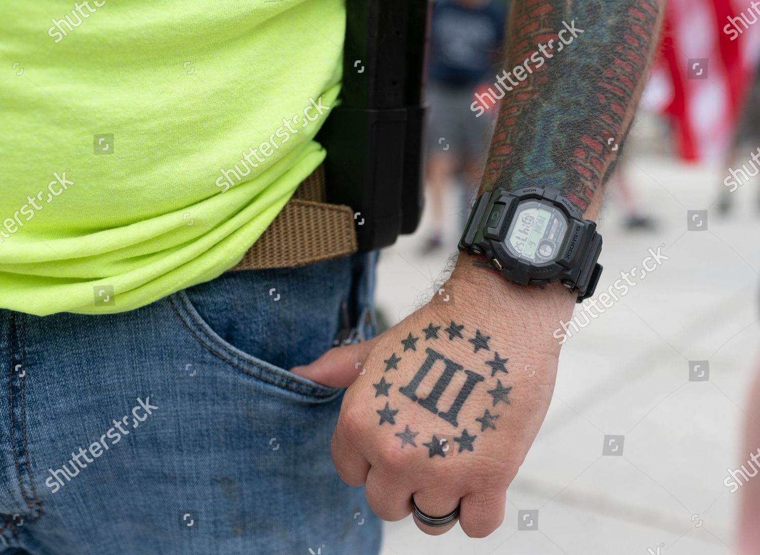 Attendee Three Percenter Tattoo Take Part Editorial Stock Photo  Stock  Image  Shutterstock