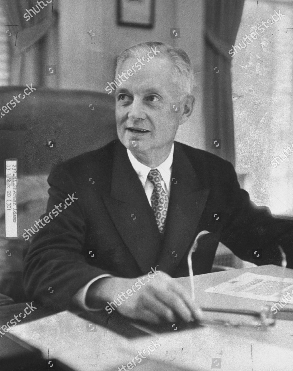 Sherman Adams Sitting His Desk Editorial Stock Photo - Stock Image ...