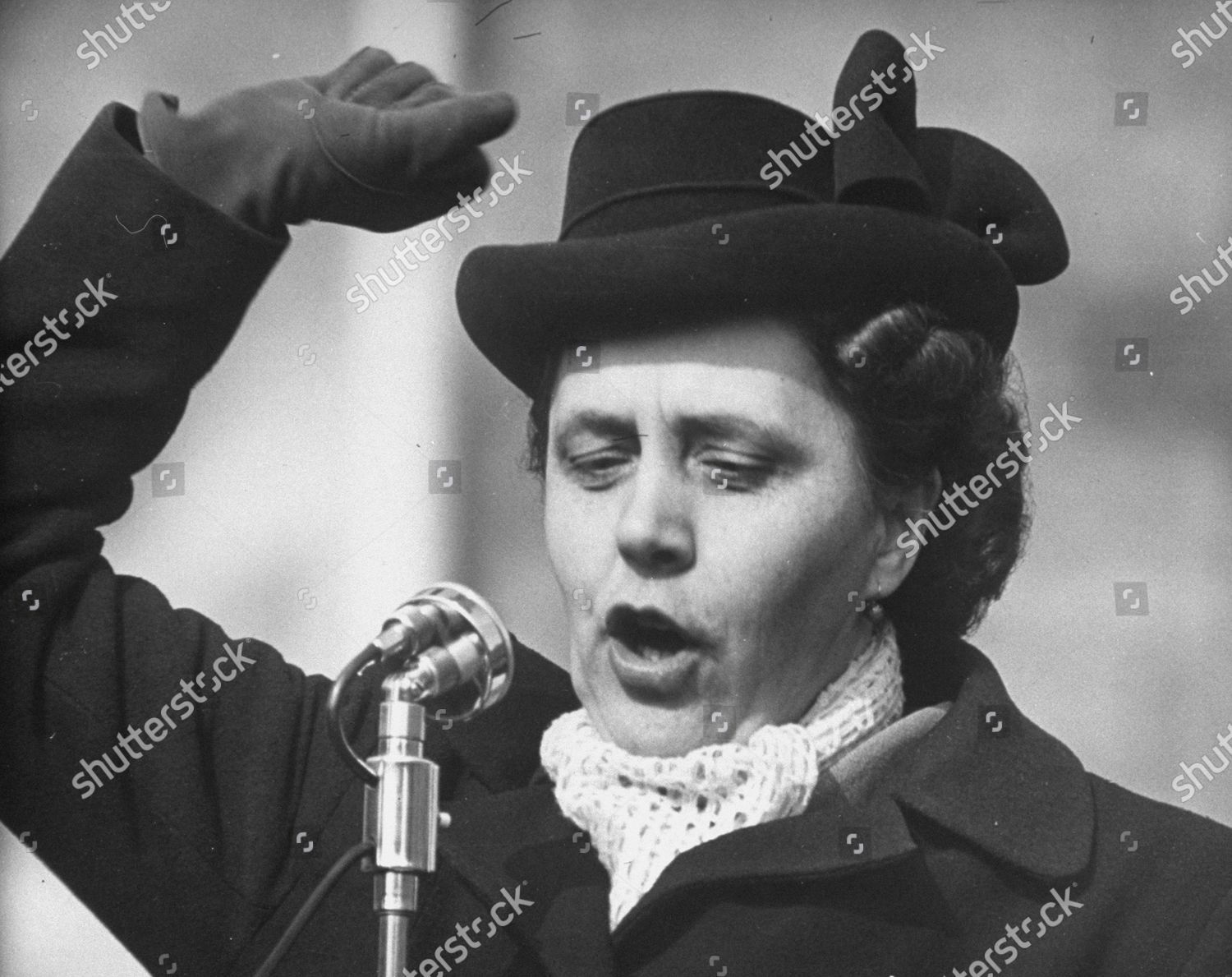 Hertta Kuusinen Speaking Communist Rally Editorial Stock Photo Stock