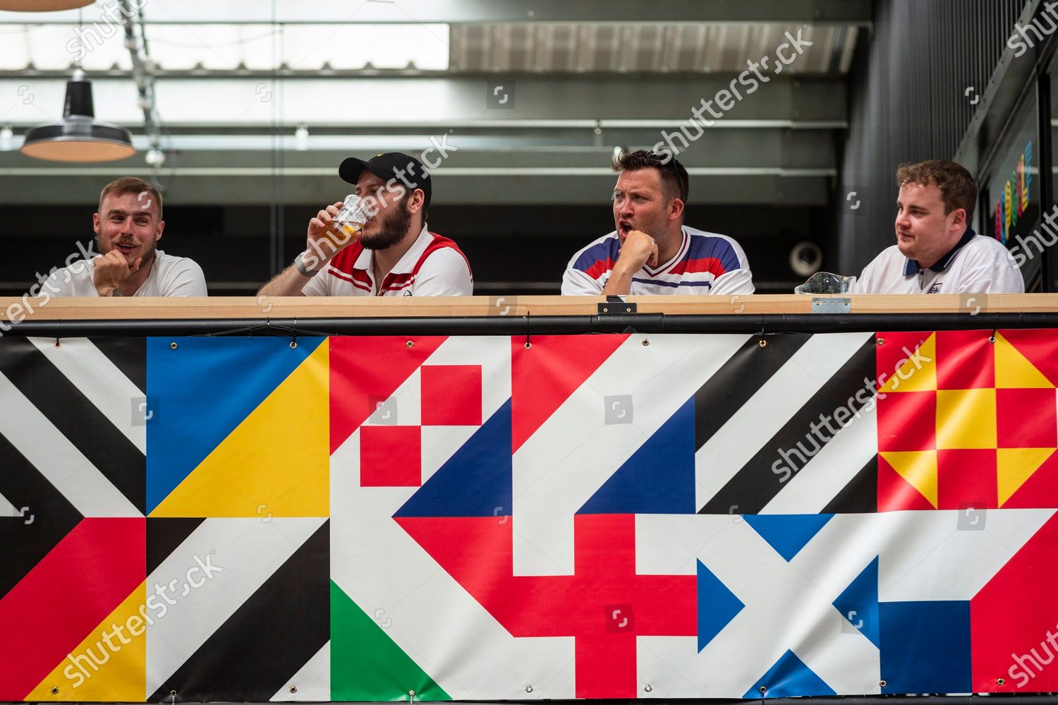 Jubilant England fans gather Boxpark Wembley England Editorial Stock Photo - Stock Image ...