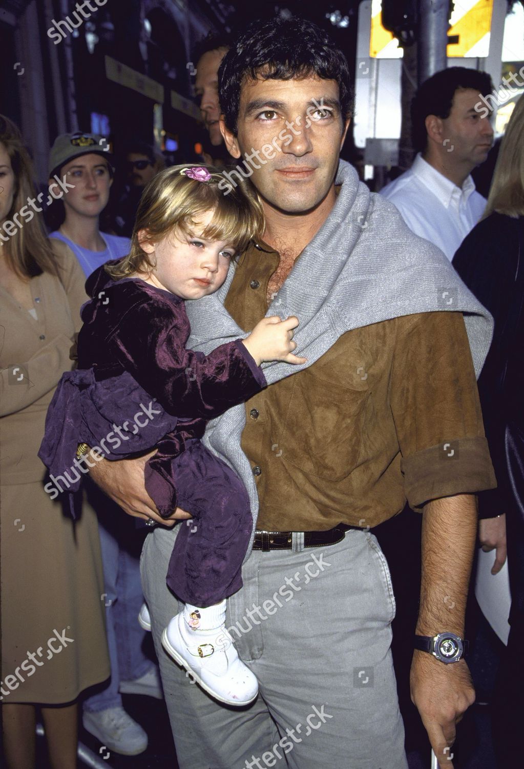 Actor Antonio Banderas Holding Daughter Stella Editorial Stock Photo ...