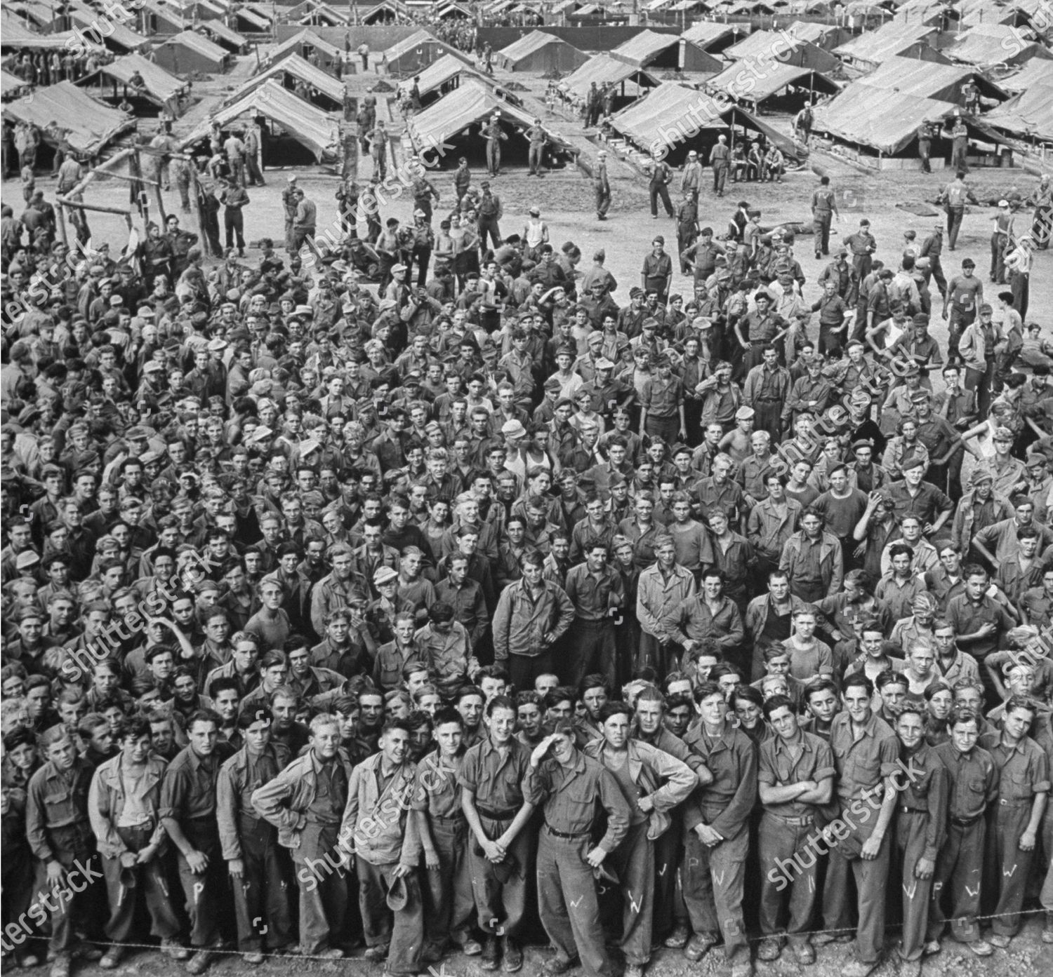 Elevated Group Portrait Teenage German Prisoners Editorial Stock Photo ...