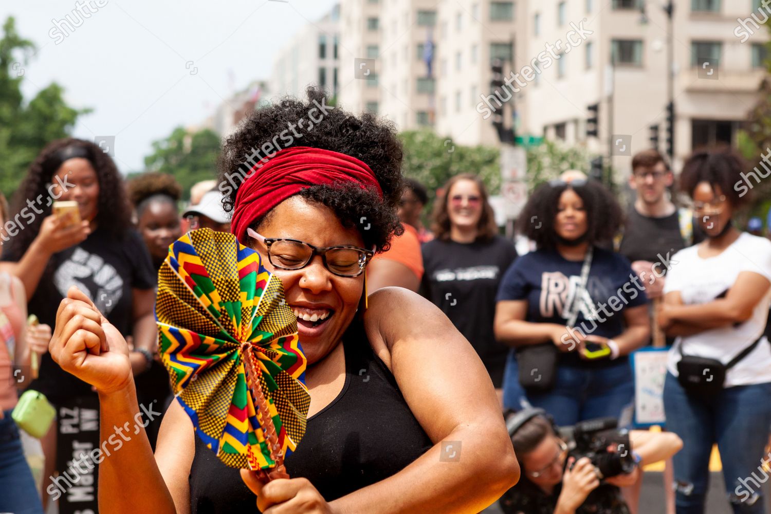 Woman Dances Sounds Gogo Band During Editorial Stock Photo - Stock ...