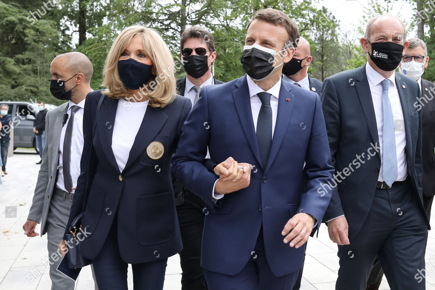 President Republic Emmanuel Macron His Wife Editorial Stock Photo