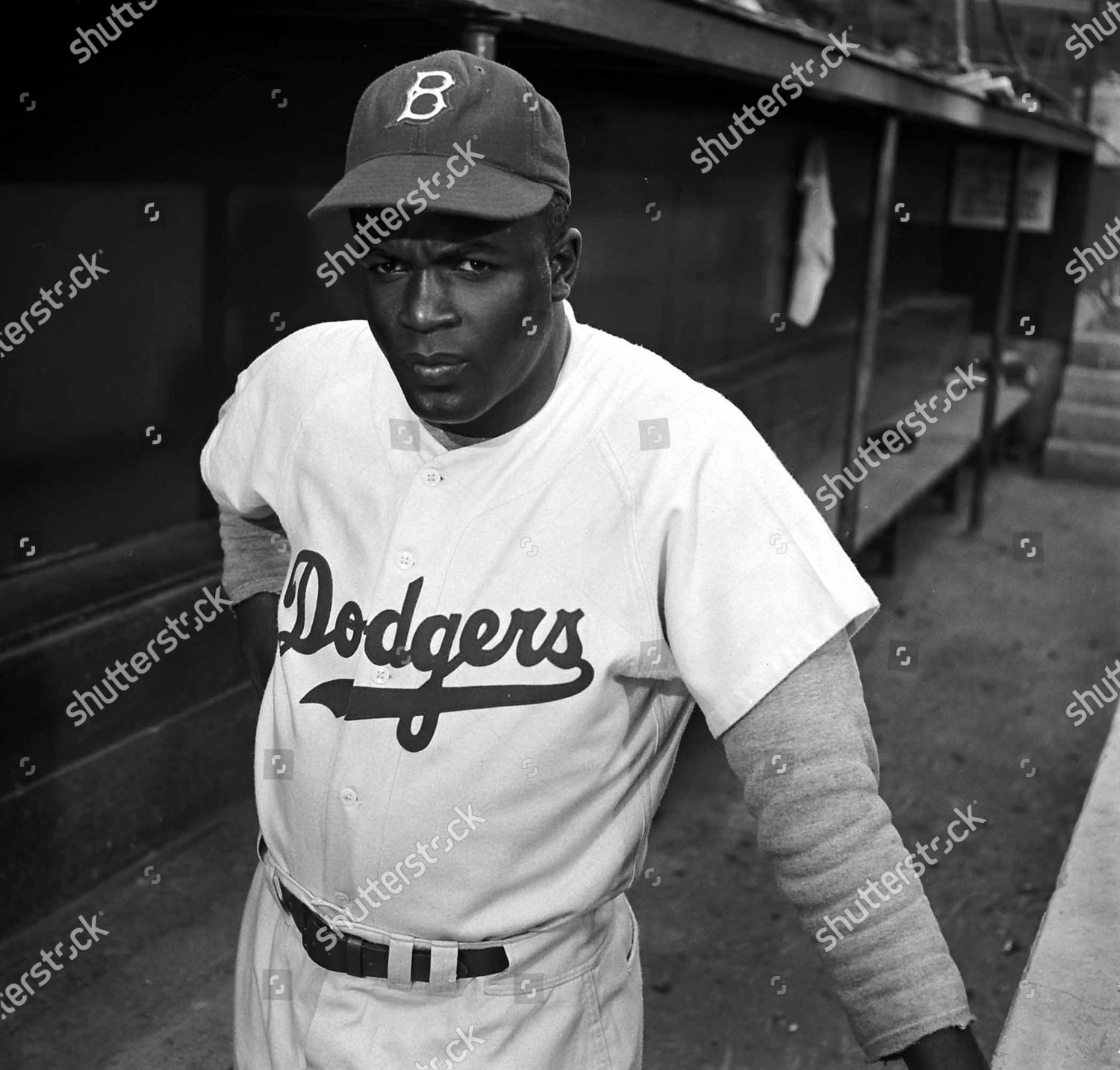 Baseball Great Jackie Robinson Brooklyn Dodgers Editorial Stock Photo ...