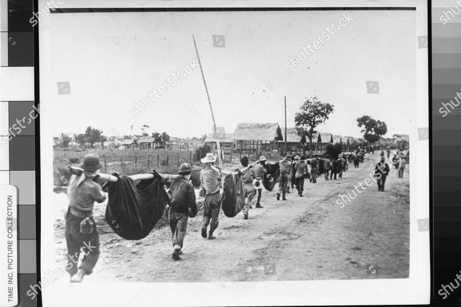 American Prisoners Using Improvised Litters Carry Editorial Stock Photo