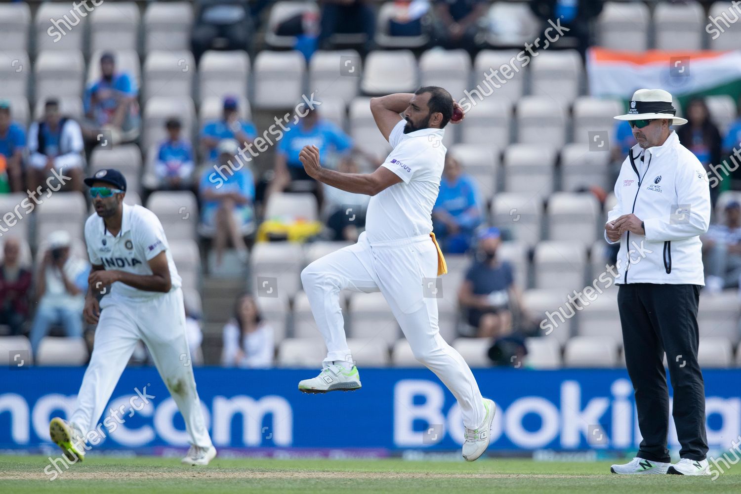 Mohammad Shami India Bowling Action During Editorial Stock Photo 