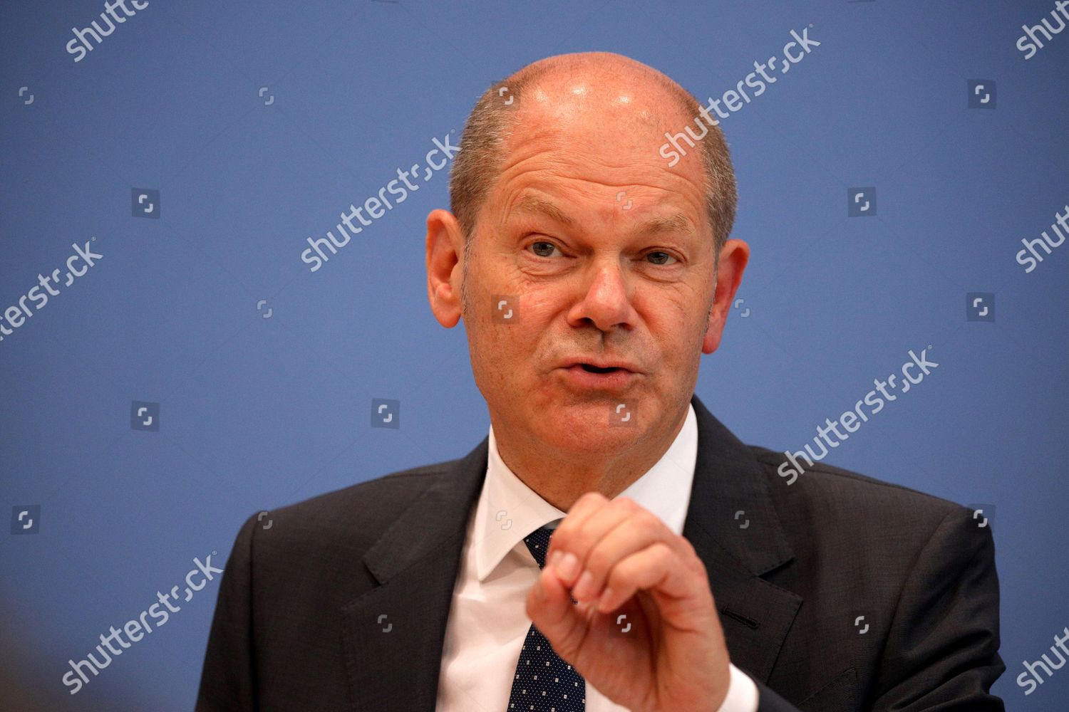 German Finance Minister Olaf Scholz During Presentation Editorial Stock ...