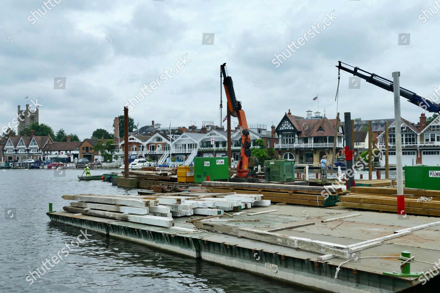 Cook Piling Make Placed Markers River Editorial Stock Photo Stock