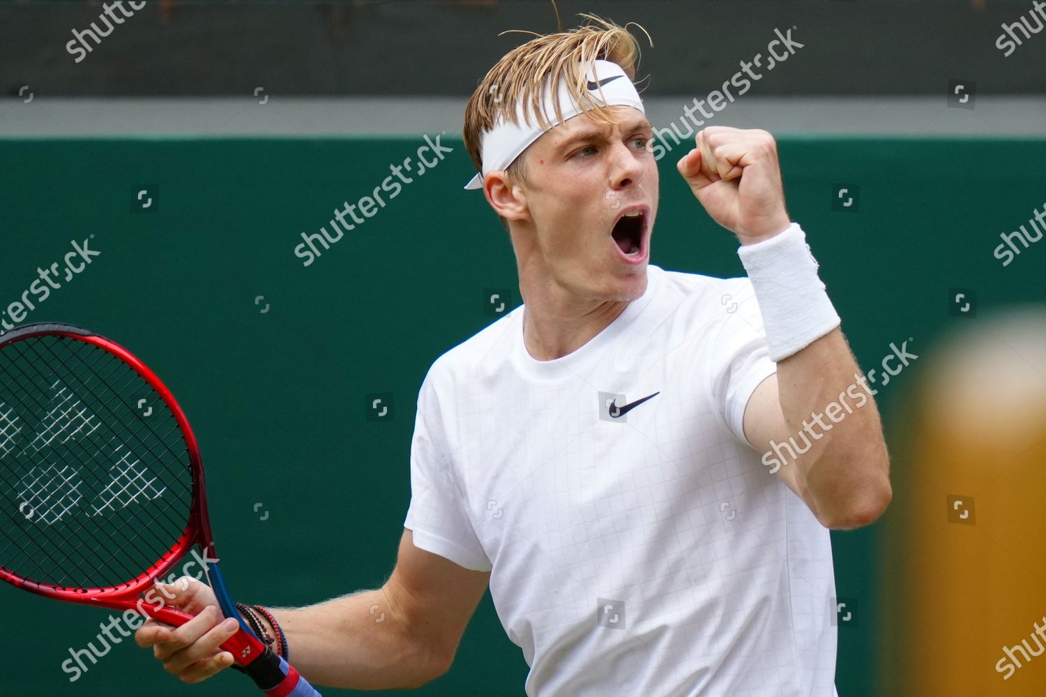 Denis Shapovalov Celebrates During His Quarterfinal Editorial Stock ...