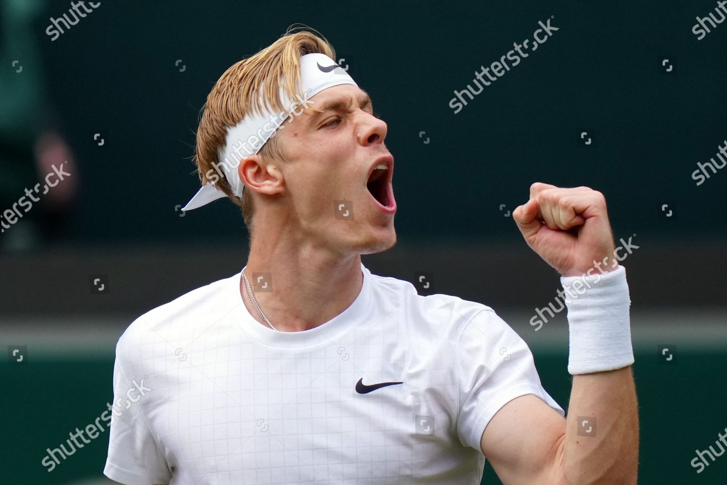 Denis Shapovalov Celebrates During His Quarterfinal Editorial Stock ...