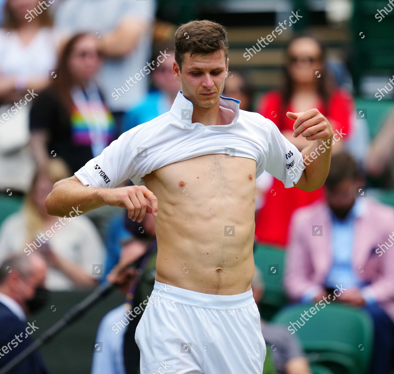 Hubert Hurkacz Changes His Shirt During Editorial Stock Photo - Stock