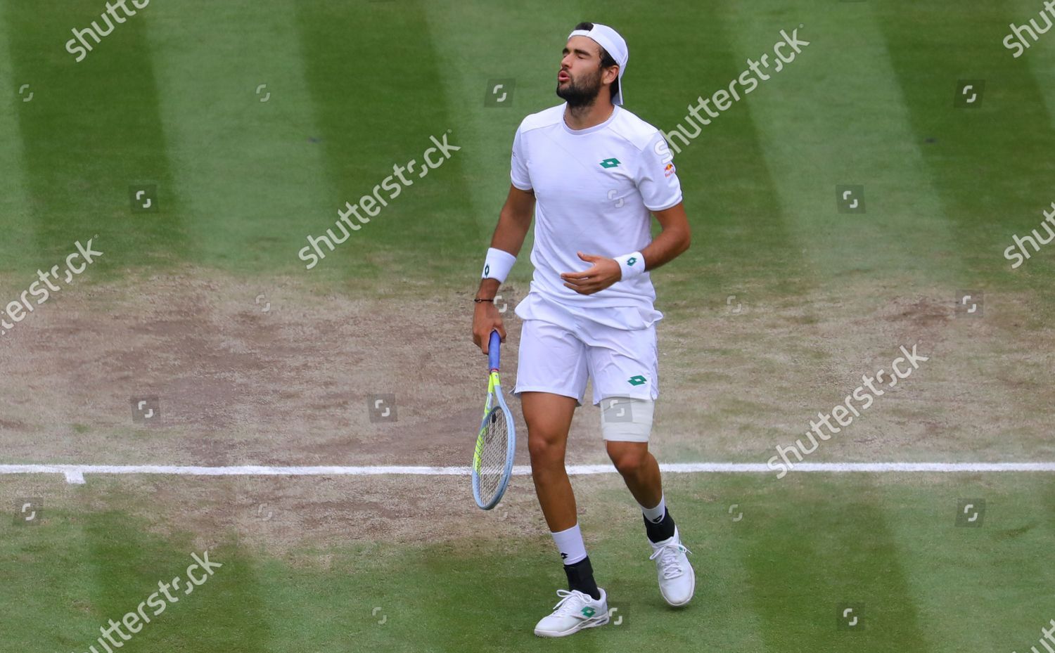 Matteo Berrettini Italy Reacts During Mens Editorial Stock Photo