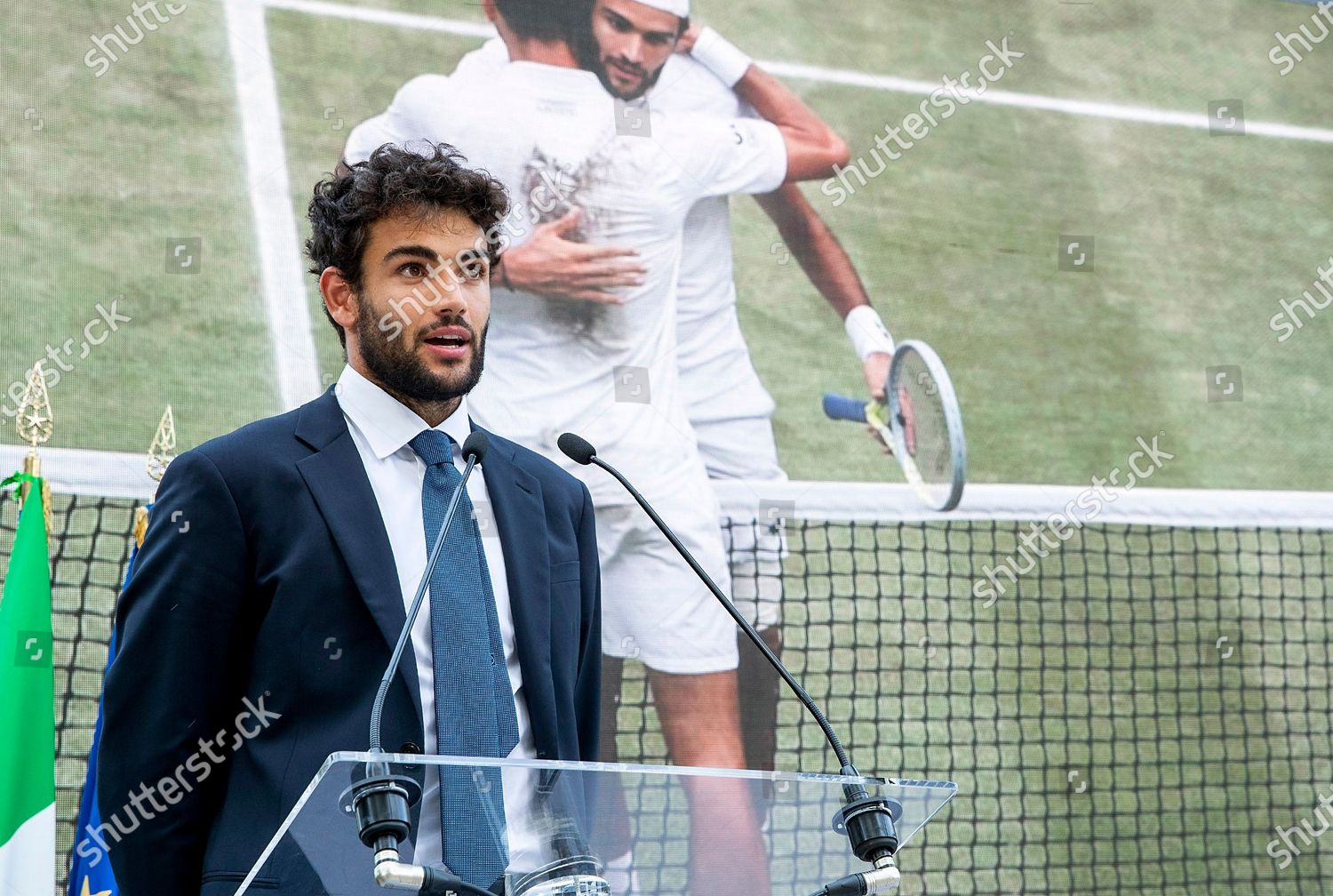 Italys Players Matteo Berrettini Quirinale Presidential Editorial Stock