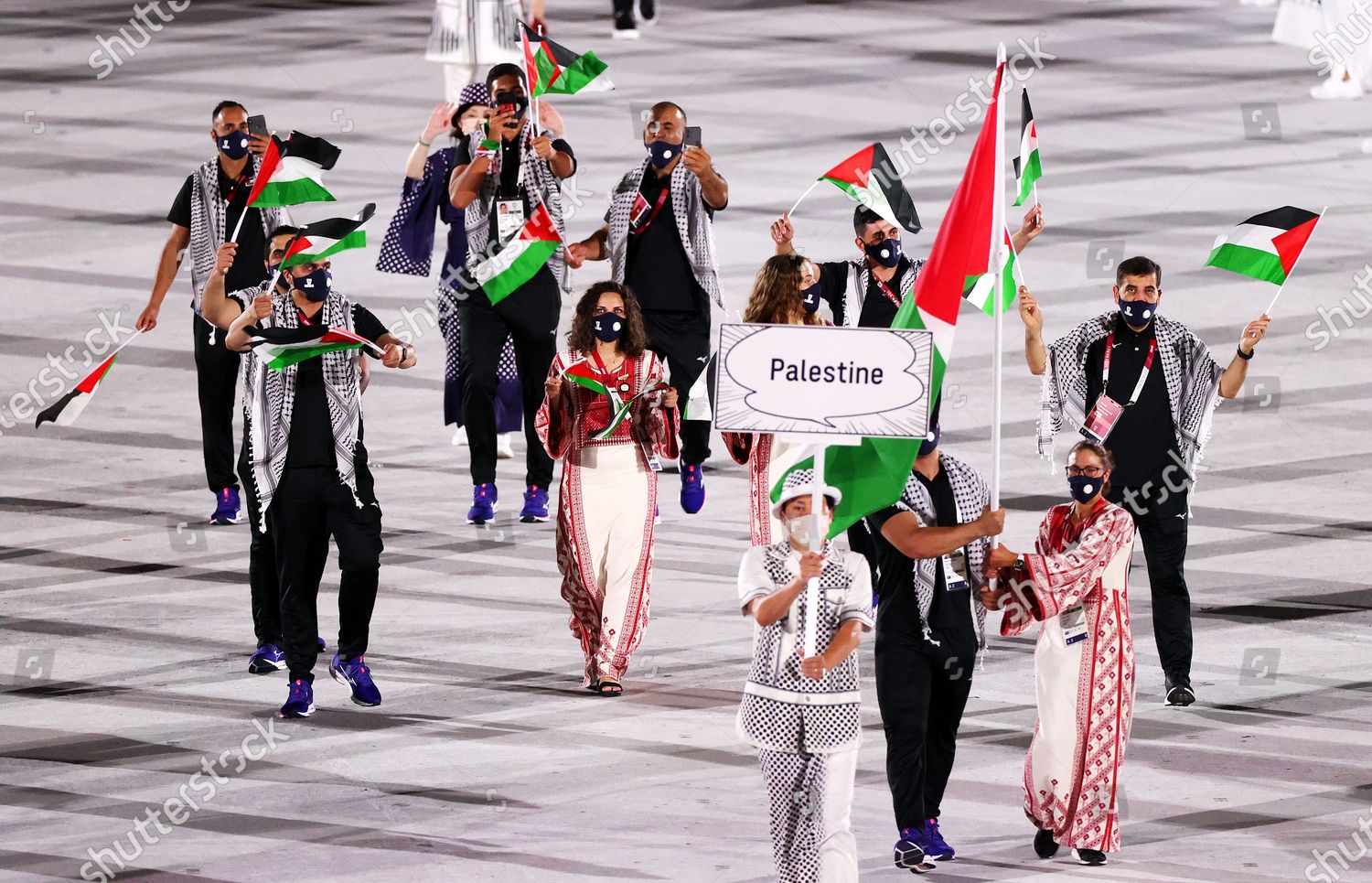 Team Palestine Enter Stadium During Opening Editorial Stock Photo ...