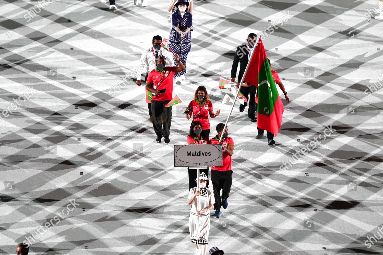 Olympic Delegation Maldives Parade Into Olympic Editorial Stock Photo