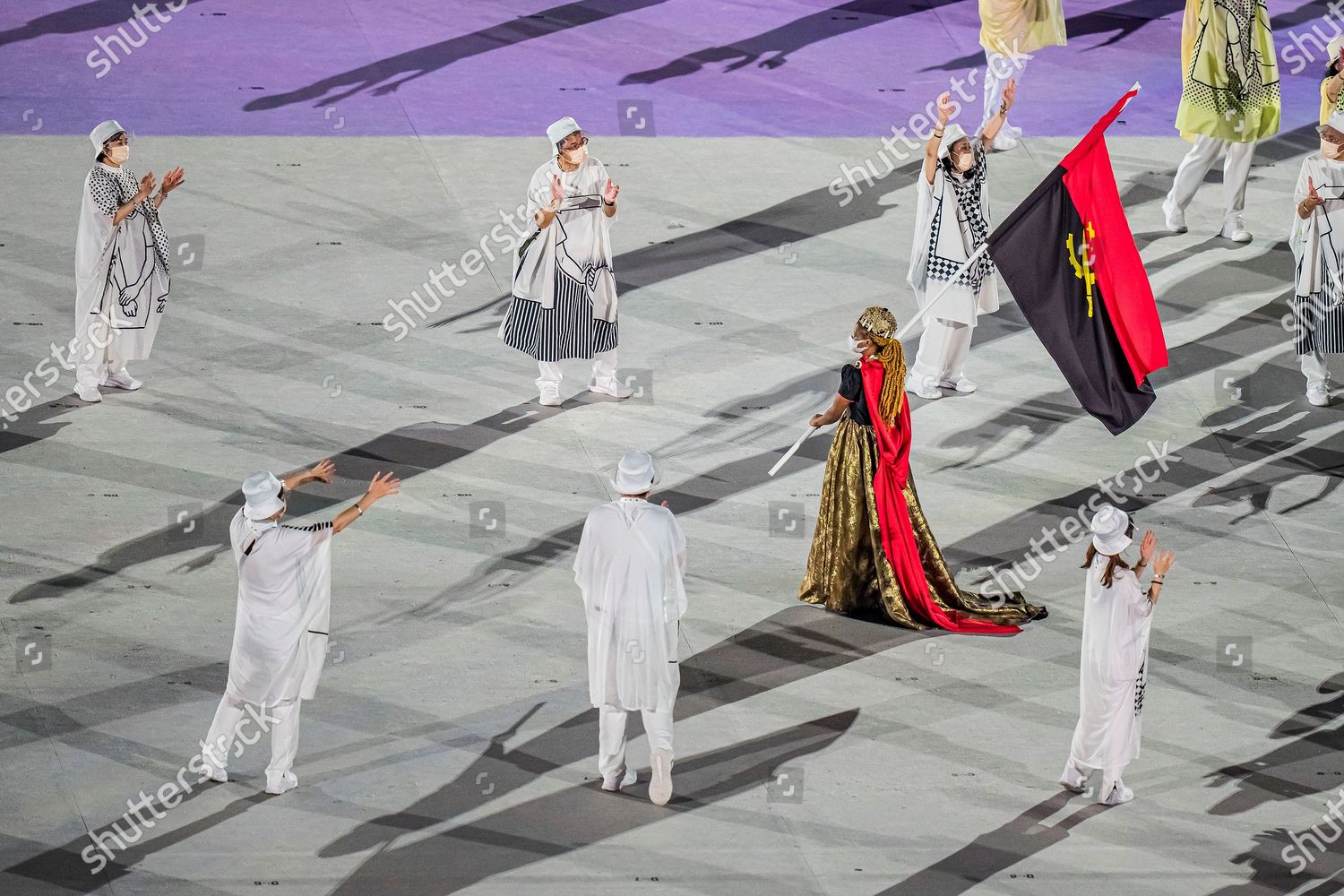 Flag Bearers Angola Their Delegation Parade Editorial Stock Photo