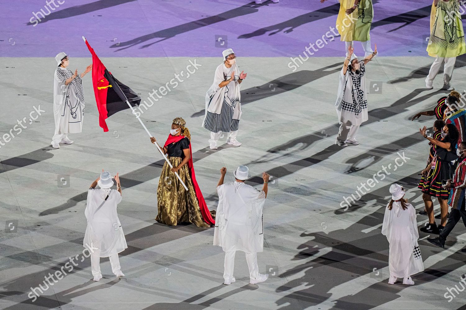 Flag Bearers Angola Their Delegation Parade Editorial Stock Photo