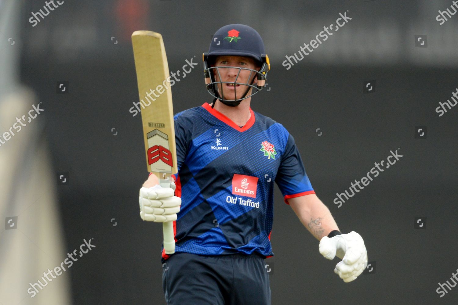 Luke Wells Lancashire Raises His Bat Editorial Stock Photo - Stock ...