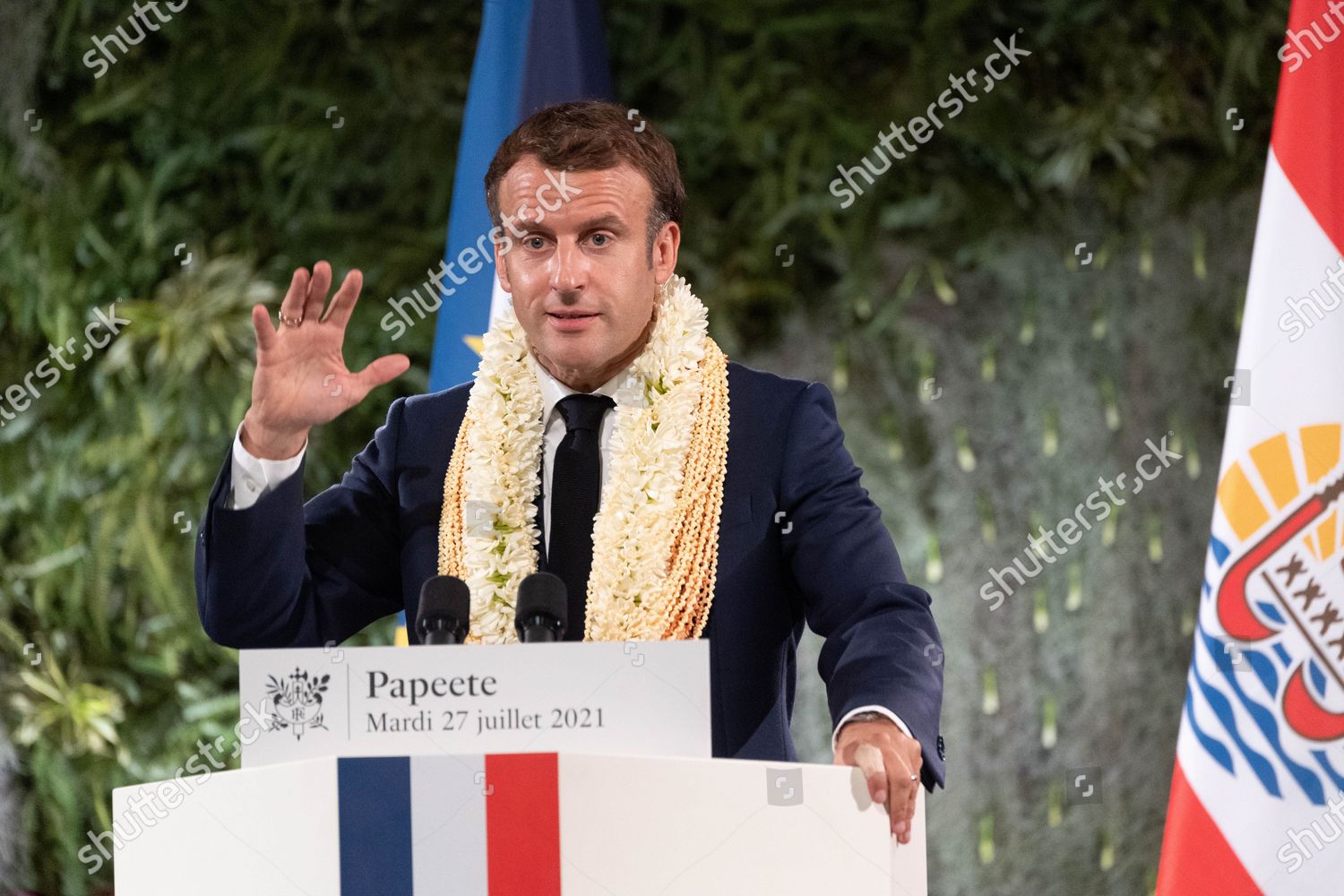 Frances President Emmanuel Macron Delivers Speech Editorial Stock Photo ...