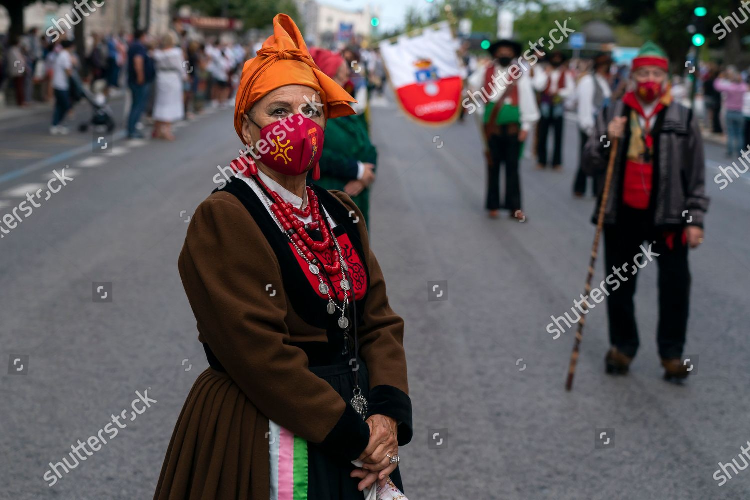 Groups People Parade Dressed Typical Cantabrian Editorial Stock Photo ...