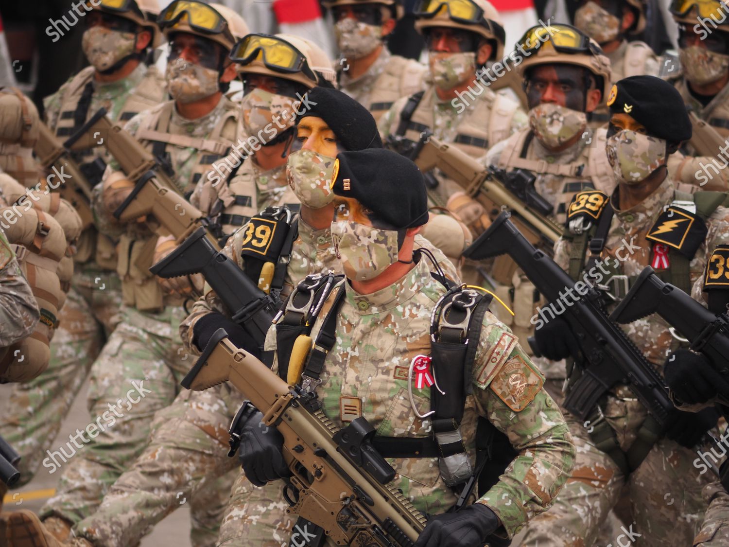 Peruvian Army Special Forces Officers Marching Editorial Stock Photo ...