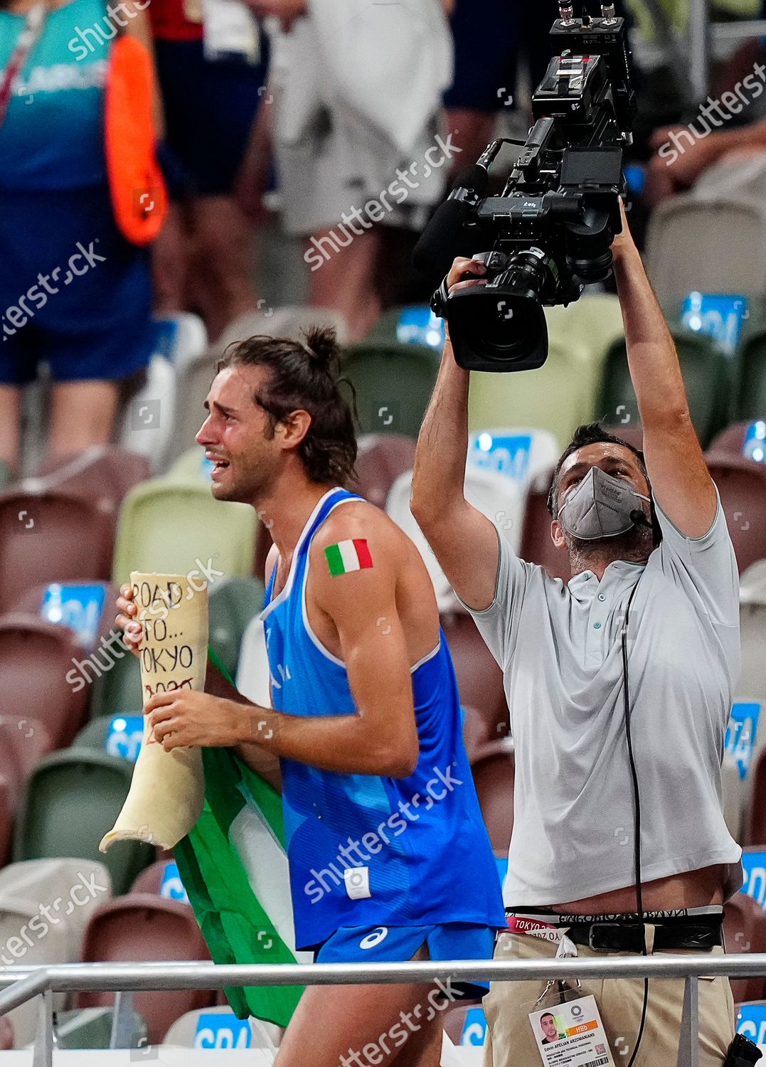 Gianmarco Tamberi Celebrates His Gold Medal Editorial Stock Photo ...