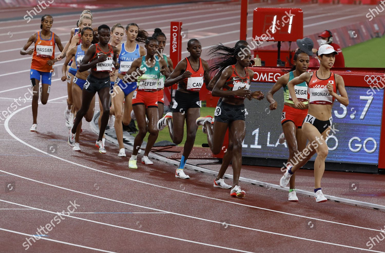 Competitors Run Womens 5000m Final Olympic Editorial Stock Photo