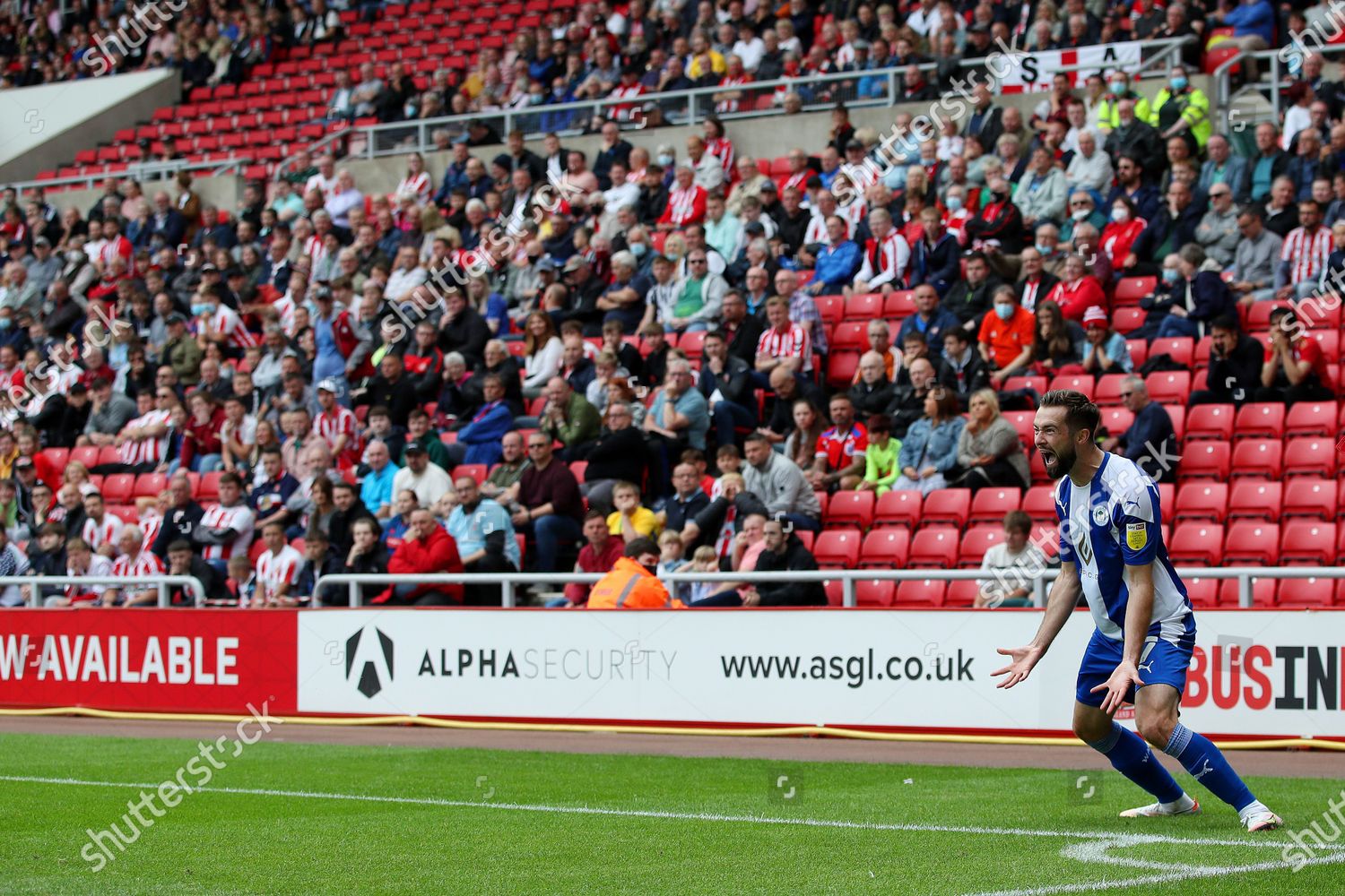 Gwion Edwards Wigan Athletic Celebrates Scoring Editorial Stock Photo