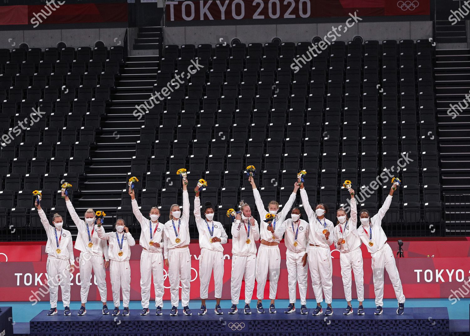 Team Usa Pose Their Gold Medals Editorial Stock Photo - Stock Image ...