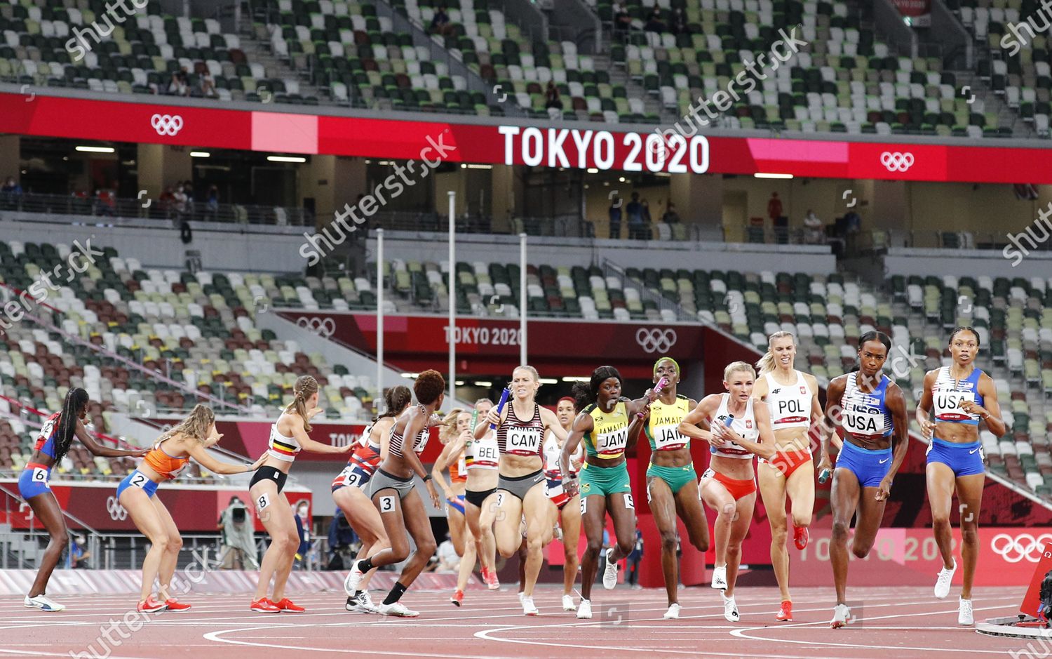 Womens 4x400 Relay Exchanges Baton Final Editorial Stock Photo Stock