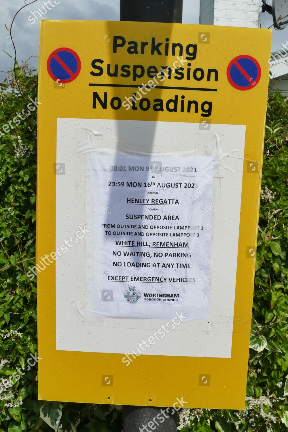 Parking Suspension Signs Henley Royal Regatta Editorial Stock Photo