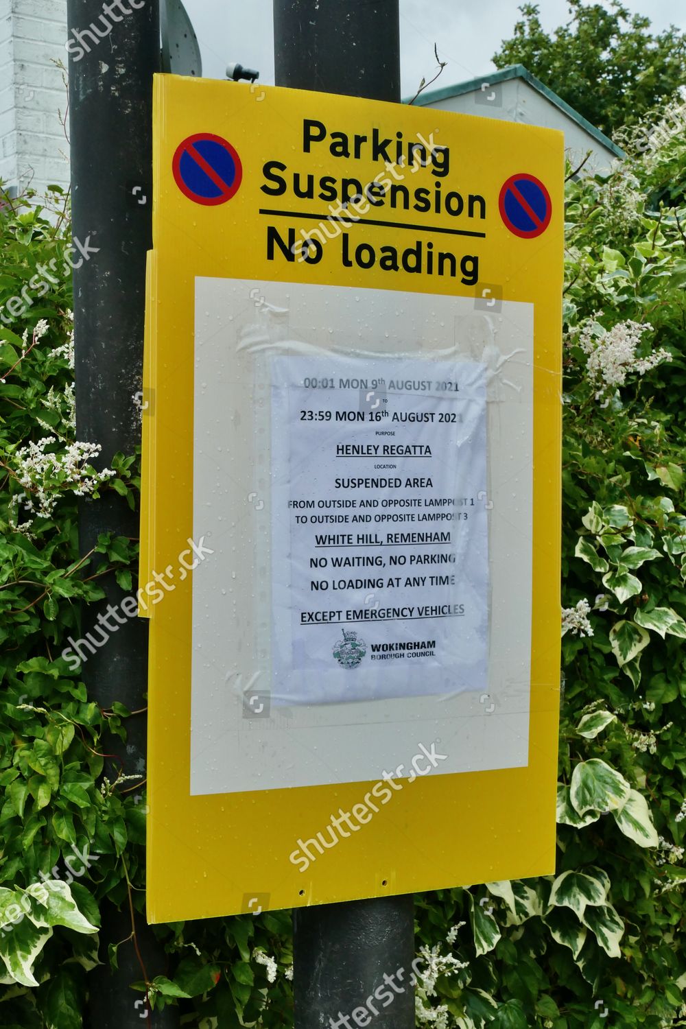 Parking Suspension Signs Henley Royal Regatta Editorial Stock Photo parking-suspension-signs-henley-royal-regatta-editorial-stock-photo