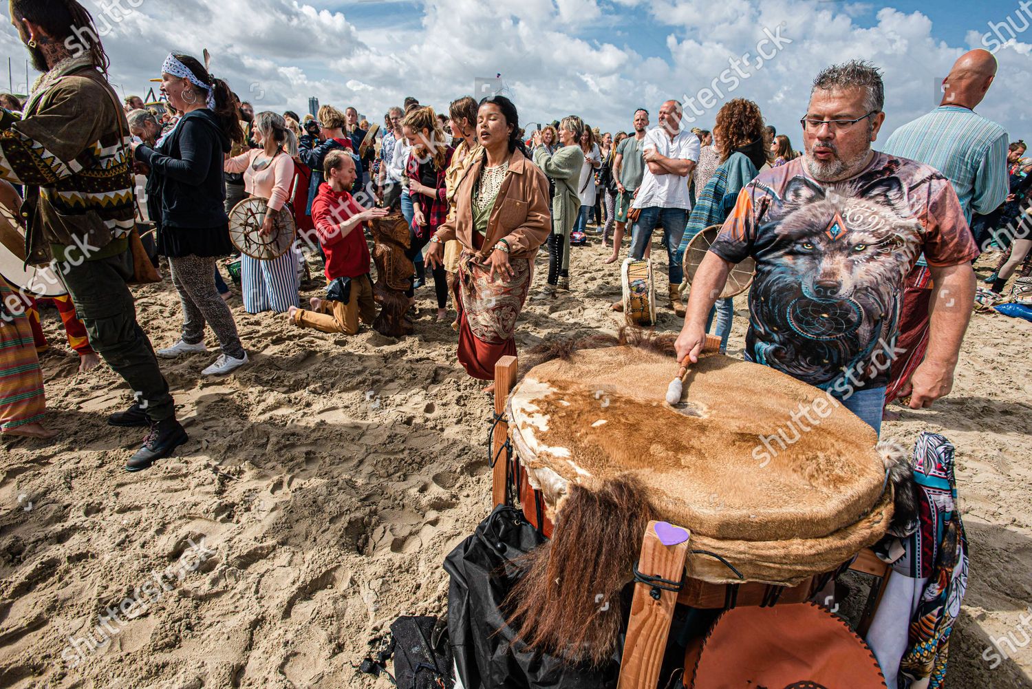 Man Playing Drum During Gathering Drums Editorial Stock Photo Stock