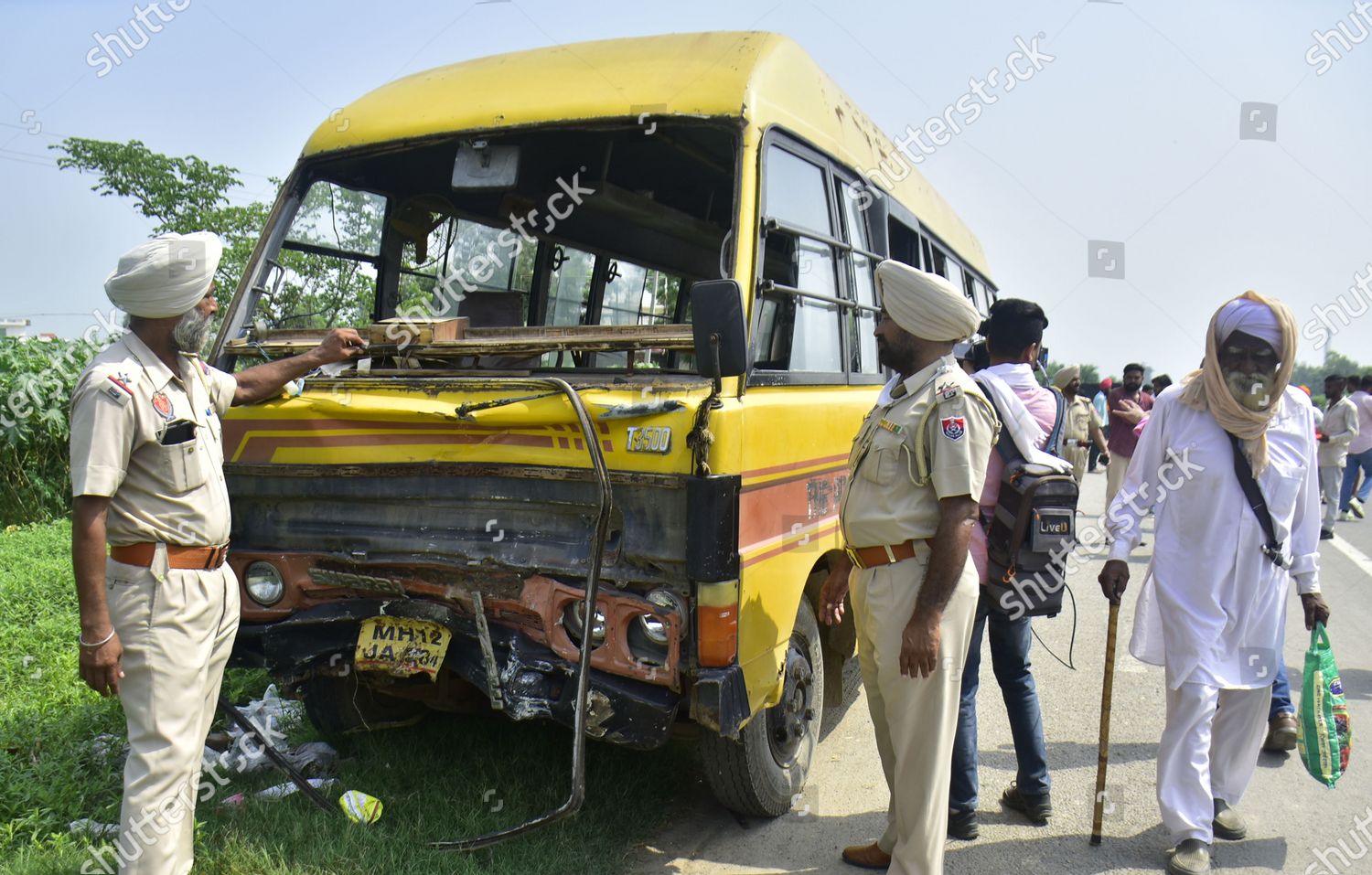 Mangled Remains School Bus After Collided Editorial Stock Photo - Stock ...