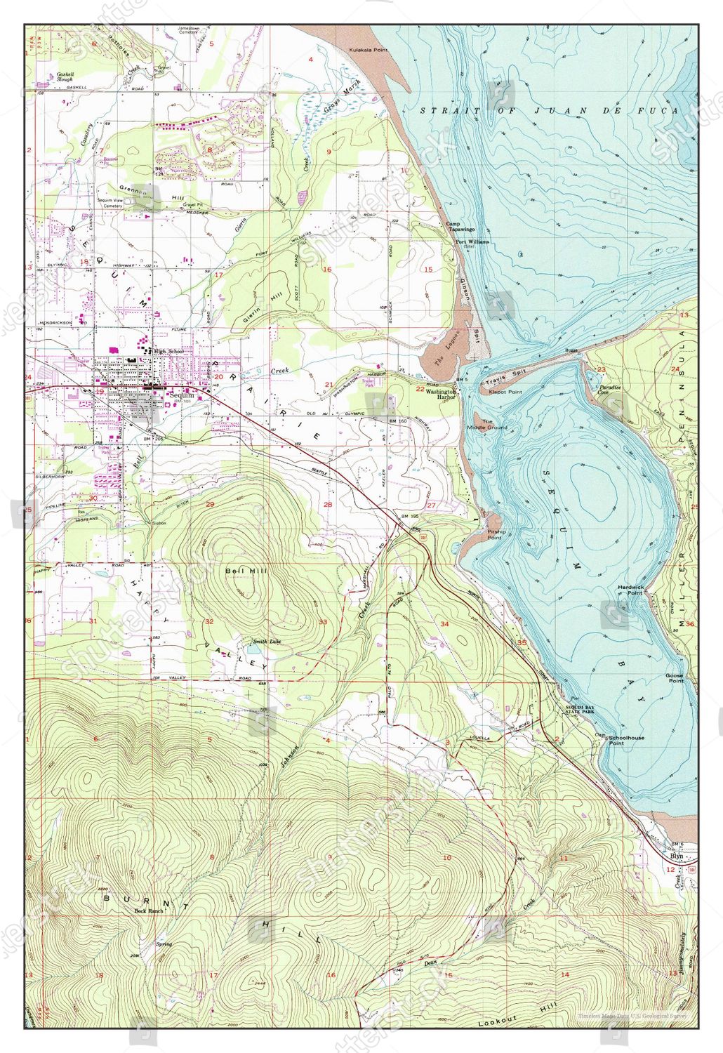 Usa Timeless Maps Sequim Washington Map Editorial Stock Photo Stock