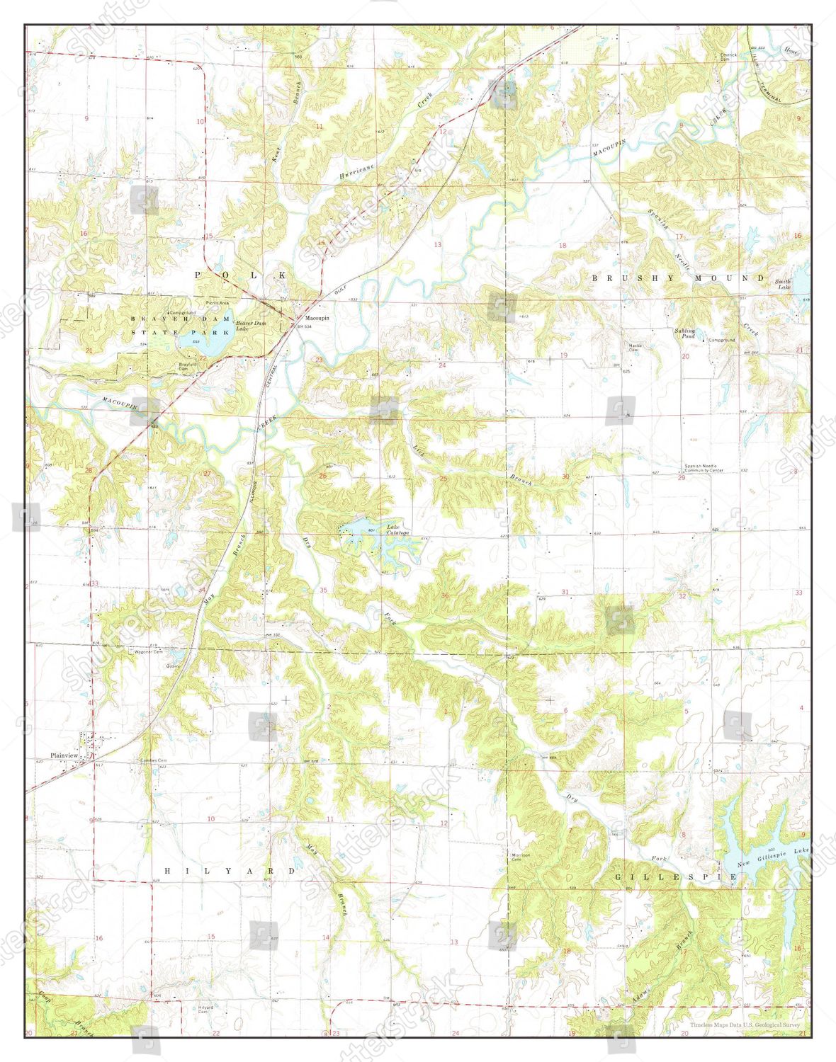 Usa Timeless Maps Plainview Illinois Map Editorial Stock Photo Stock