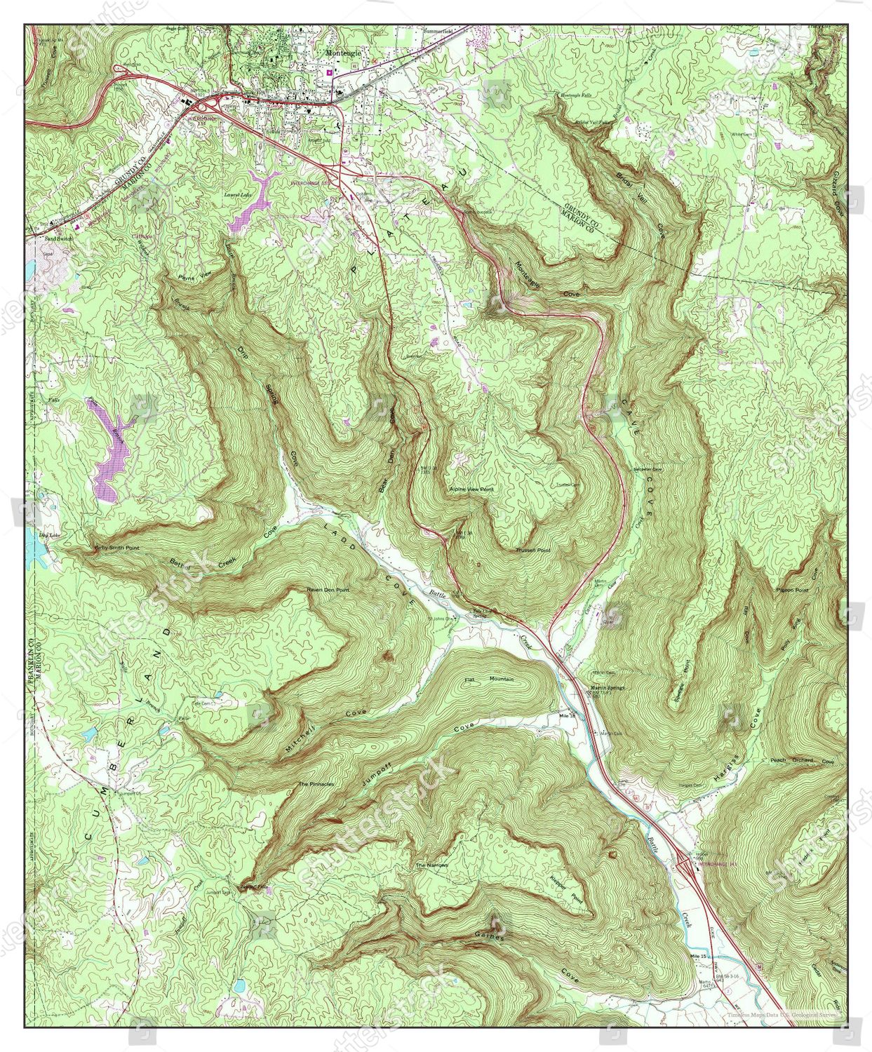 Usa Timeless Maps Monteagle Tennessee Map Editorial Stock Photo Stock