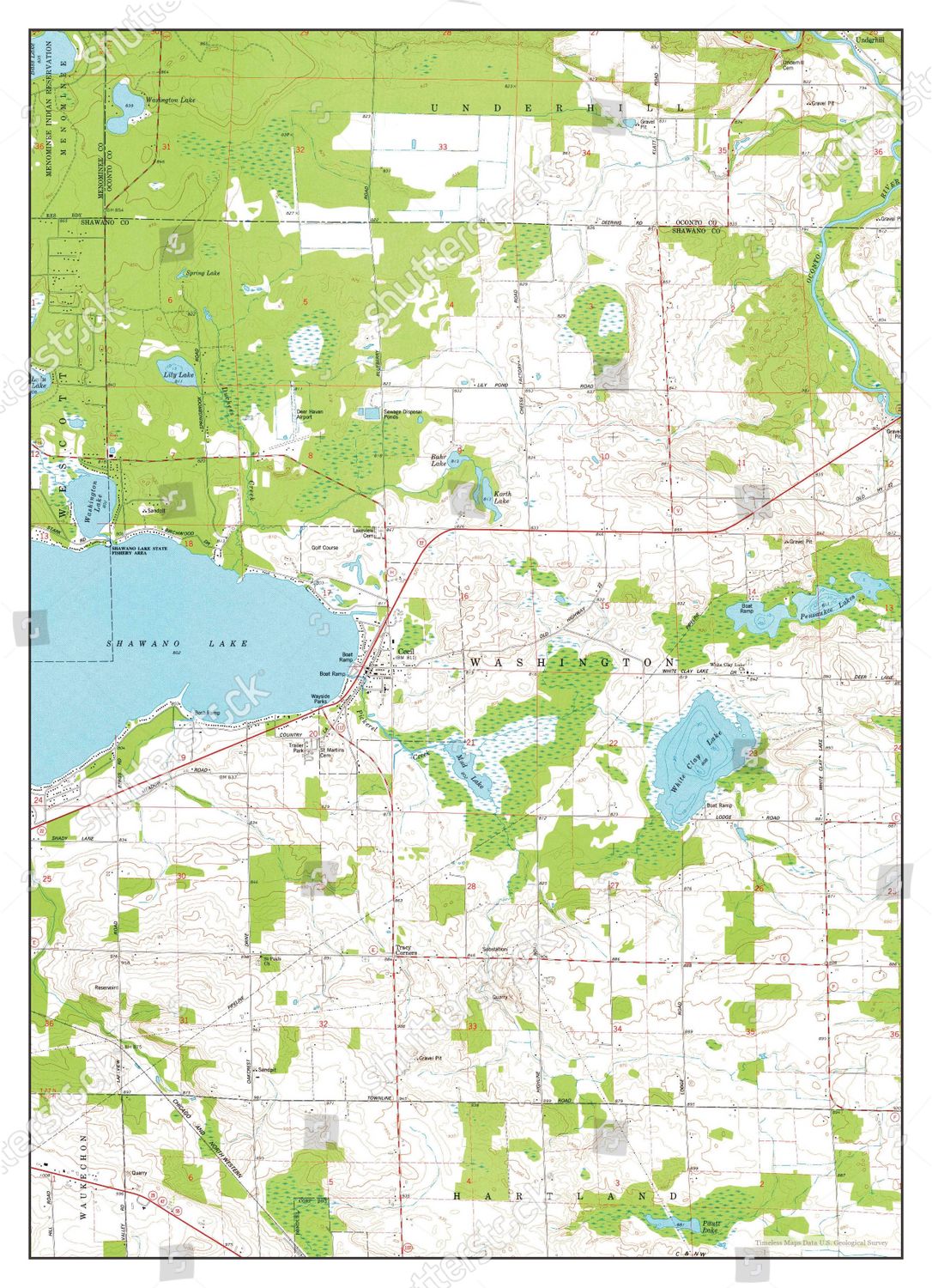 Usa Timeless Maps Cecil Wisconsin Map Editorial Stock Photo Stock