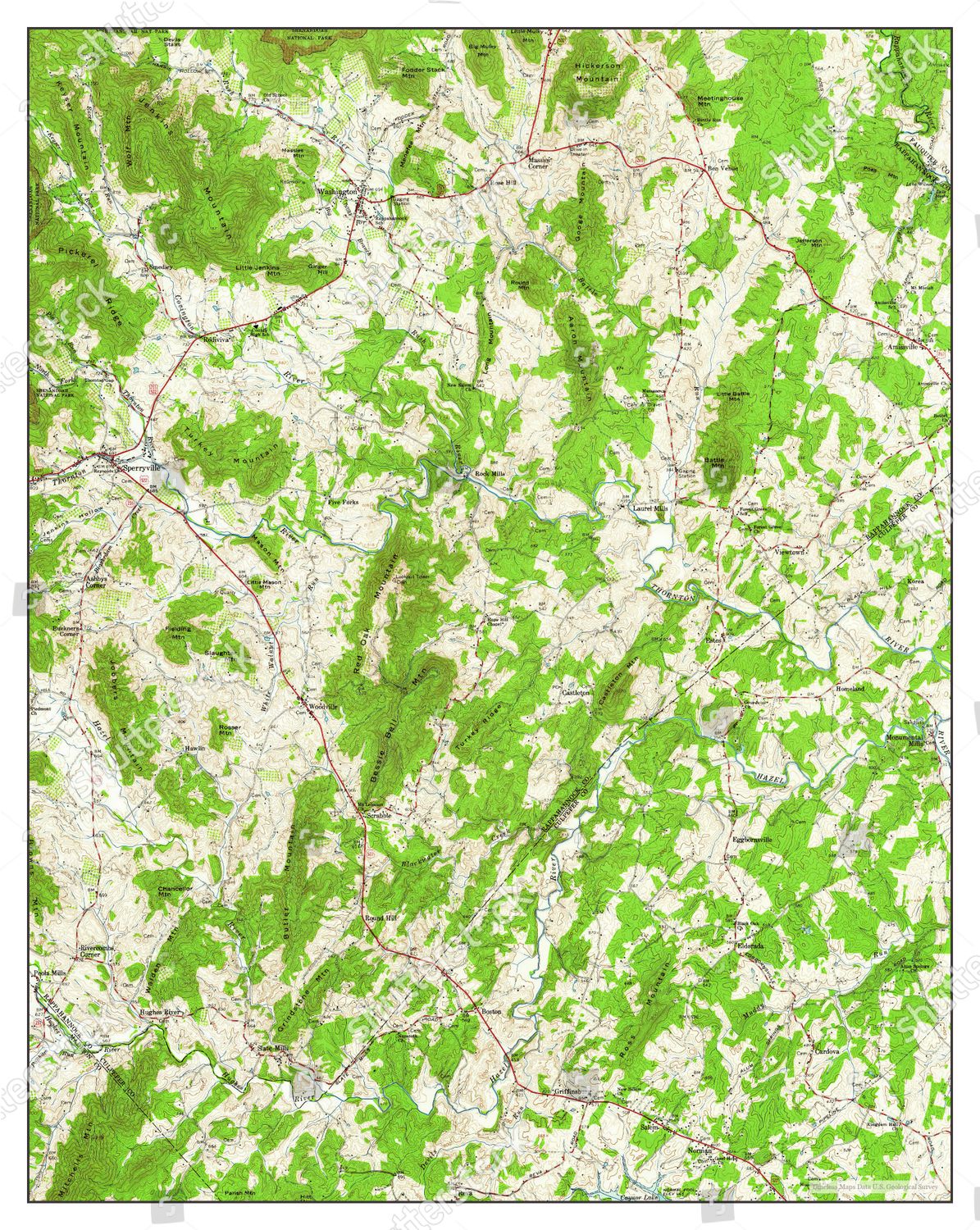 Usa Timeless Maps Sperryville Virginia Map Editorial Stock Photo