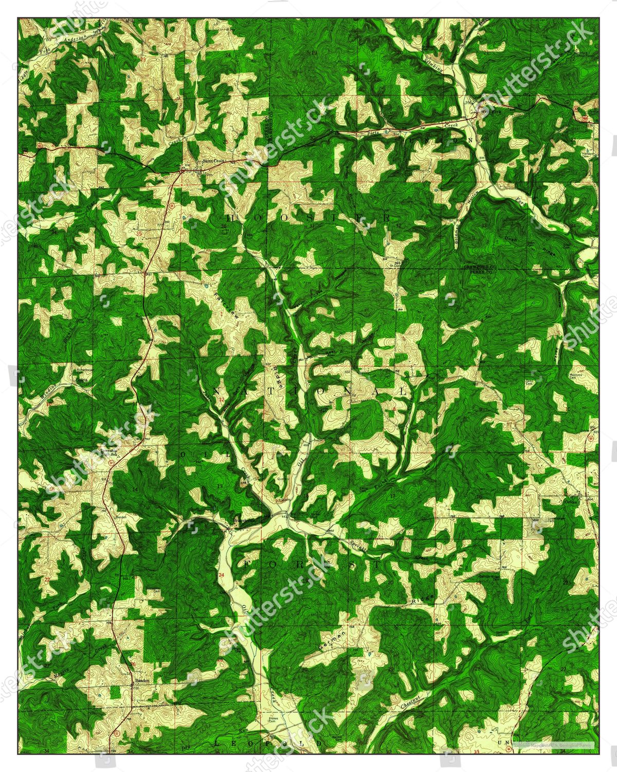 Usa Timeless Maps Branchville Indiana Map Editorial Stock Photo Stock