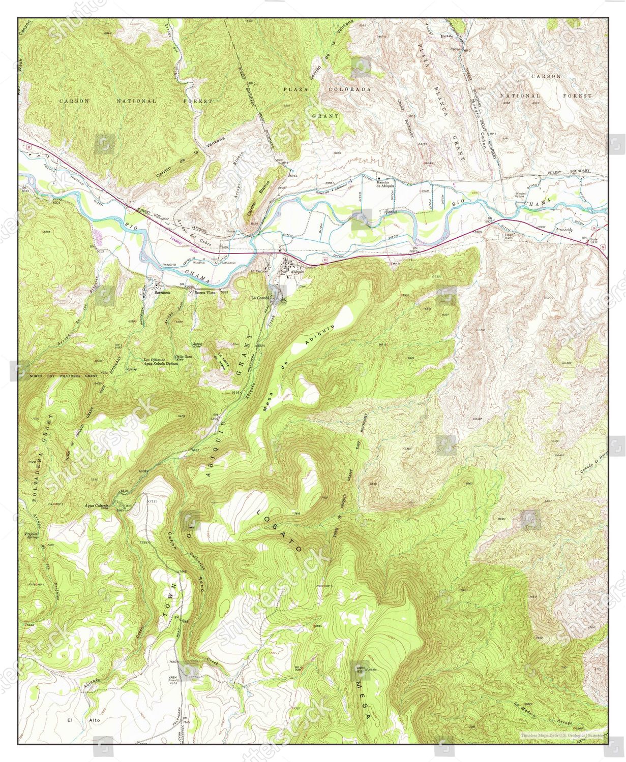 Usa Timeless Maps Abiquiu New Mexico Editorial Stock Photo Stock