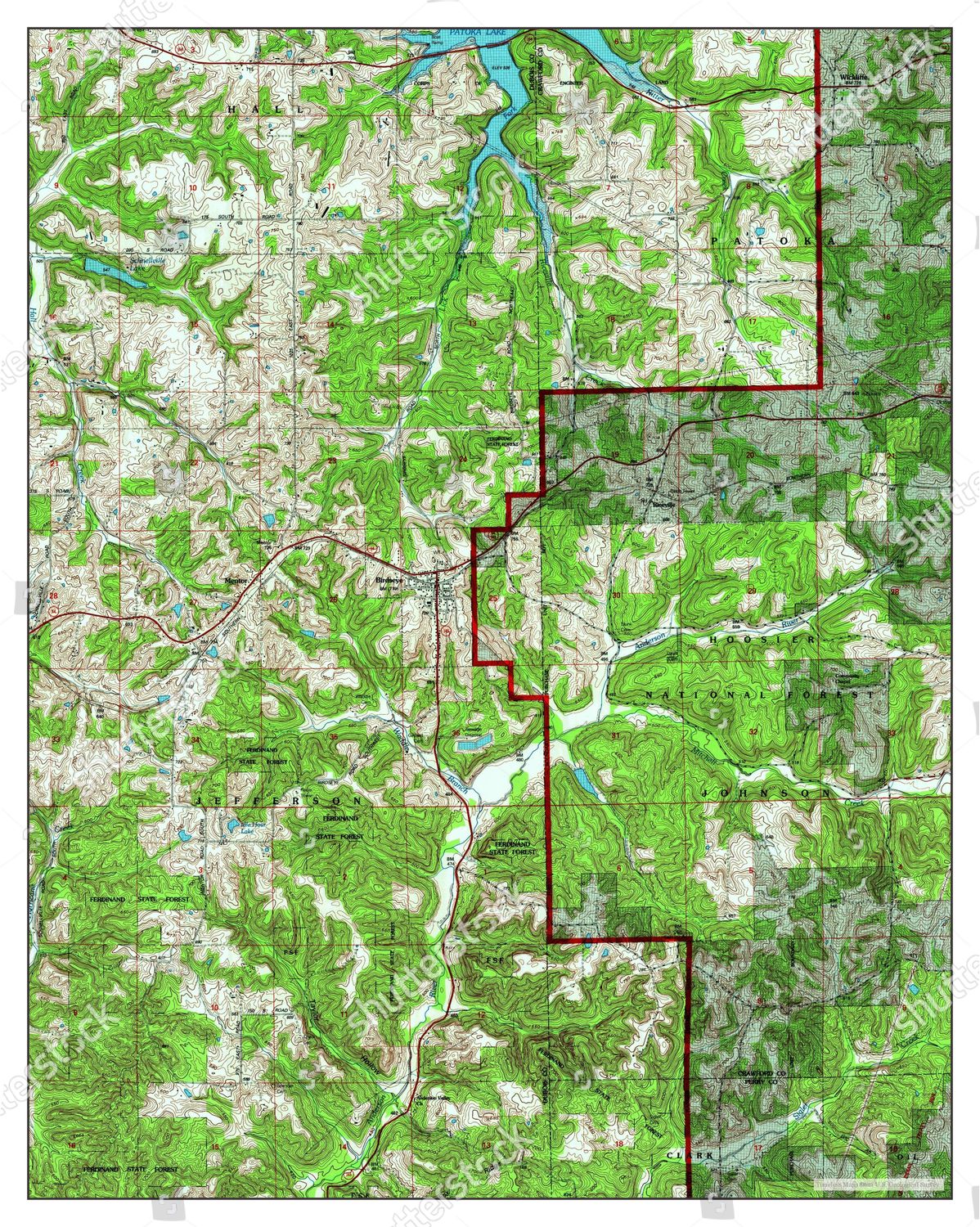 Usa Timeless Maps Birdseye Indiana Map Editorial Stock Photo Stock