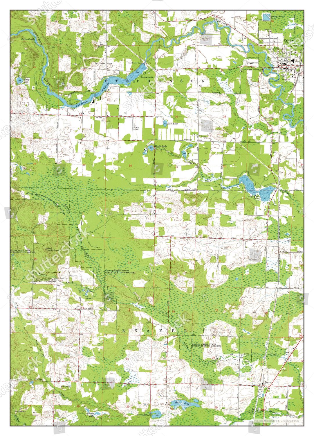 Usa Timeless Maps Crivitz Wisconsin Map Editorial Stock Photo Stock