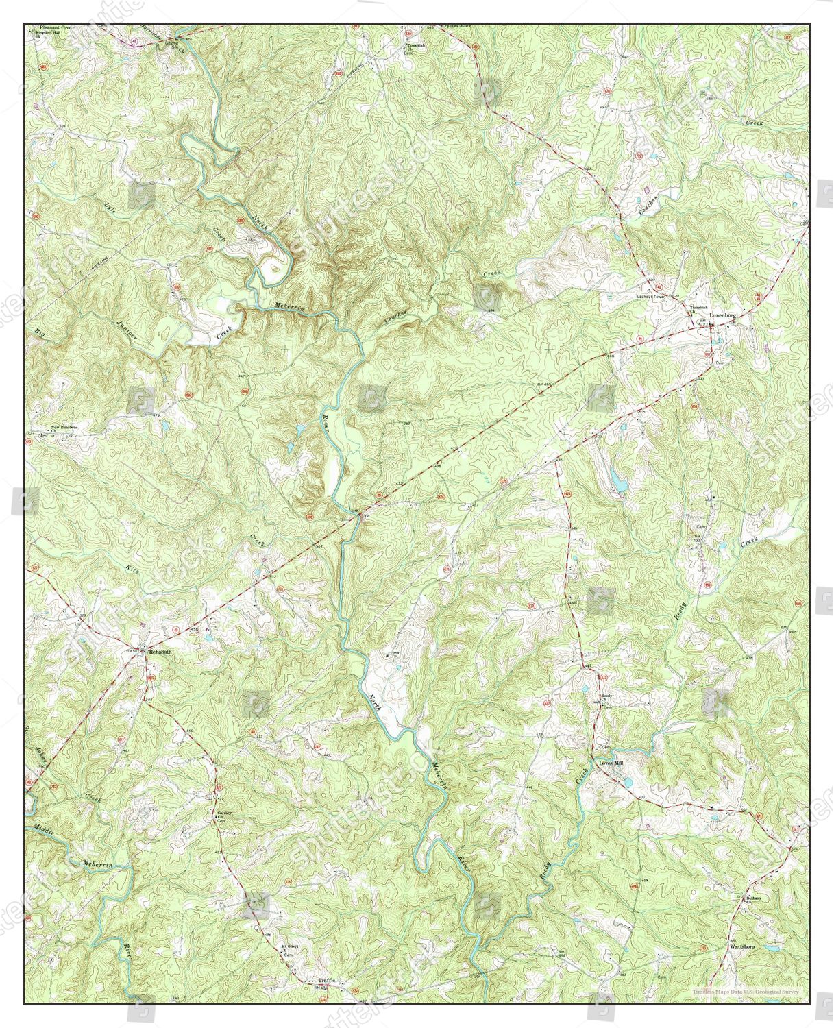 Usa Timeless Maps Lunenburg Virginia Map Editorial Stock Photo Stock